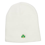 Mini Shamrock Embroidered Short Beanie