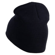 Love Donuts Embroidered 8 Inch Knitted Short Beanie - Navy OSFM