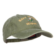 US Navy Seabee Veteran Military Embroidered Washed Cap