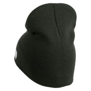 Retired US Marine Corps Symbol Embroidered 8 Inch Short Beanie Made in USA - Graphite OSFM