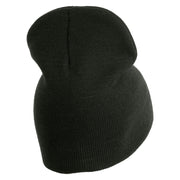 Retired US Marine Corps Symbol Embroidered 8 Inch Short Beanie Made in USA - Graphite OSFM