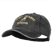 US Navy Seabee Veteran Military Embroidered Washed Cap