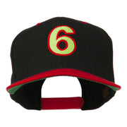 Arial Number 6 Embroidered Classic Two Tone Cap