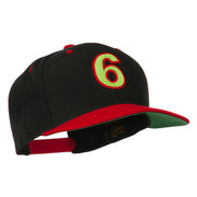 Arial Number 6 Embroidered Classic Two Tone Cap