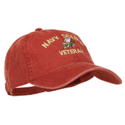 US Navy Seabee Veteran Military Embroidered Washed Cap