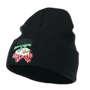 Snowman's Head with Scarf Embroidered Beanie