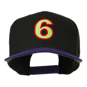 Arial Number 6 Embroidered Classic Two Tone Cap