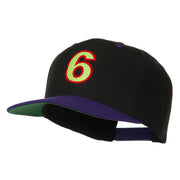 Arial Number 6 Embroidered Classic Two Tone Cap