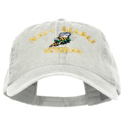 US Navy Seabee Veteran Military Embroidered Washed Cap