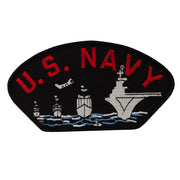 U.S Navy Ship Embroidered Fan Shape Large Patch