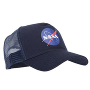 NASA Insignia Logo Heat Transfer Solid Cotton Twill 5 Panel Mesh Cap