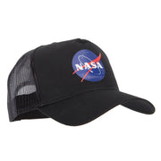 NASA Insignia Logo Heat Transfer Solid Cotton Twill 5 Panel Mesh Cap