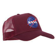 NASA Insignia Logo Heat Transfer Solid Cotton Twill 5 Panel Mesh Cap