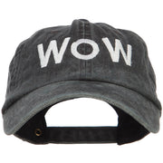 Wow Embroidered Washed Dyed Cotton Cap