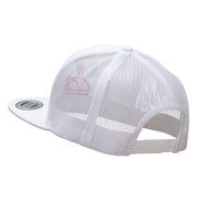 Neon Turkey Embroidered 5 Panel Mesh Trucker Snapback Cap