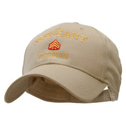 Sergeant Veteran Embroidered Solid Cotton Twill Low Profile Strap Cap