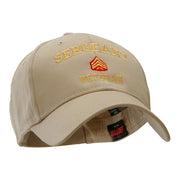 Sergeant Veteran Embroidered Solid Cotton Twill Low Profile Strap Cap