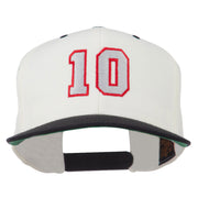 Number 10 Embroidered Classic Two Tone Snapback Cap