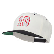 Number 10 Embroidered Classic Two Tone Snapback Cap