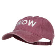 Wow Embroidered Washed Dyed Cotton Cap