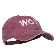 Wow Embroidered Washed Dyed Cotton Cap