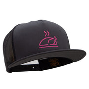 Neon Turkey Embroidered 5 Panel Mesh Trucker Snapback Cap