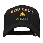 Sergeant Veteran Embroidered Solid Cotton Twill Low Profile Strap Cap