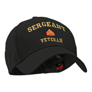 Sergeant Veteran Embroidered Solid Cotton Twill Low Profile Strap Cap