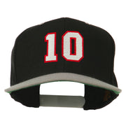 Number 10 Embroidered Classic Two Tone Snapback Cap