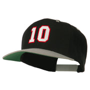 Number 10 Embroidered Classic Two Tone Snapback Cap