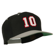 Number 10 Embroidered Classic Two Tone Snapback Cap