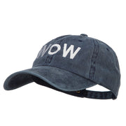 Wow Embroidered Washed Dyed Cotton Cap