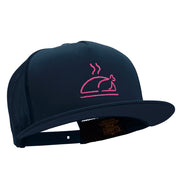 Neon Turkey Embroidered 5 Panel Mesh Trucker Snapback Cap