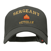 Sergeant Veteran Embroidered Solid Cotton Twill Low Profile Strap Cap