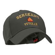 Sergeant Veteran Embroidered Solid Cotton Twill Low Profile Strap Cap