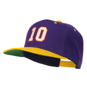 Number 10 Embroidered Classic Two Tone Snapback Cap