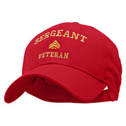 Sergeant Veteran Embroidered Solid Cotton Twill Low Profile Strap Cap