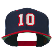 Number 10 Embroidered Classic Two Tone Snapback Cap