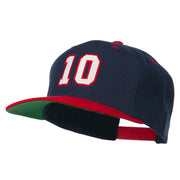 Number 10 Embroidered Classic Two Tone Snapback Cap