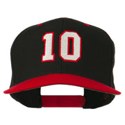 Number 10 Embroidered Classic Two Tone Snapback Cap