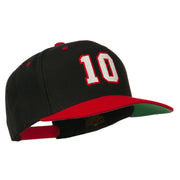 Number 10 Embroidered Classic Two Tone Snapback Cap