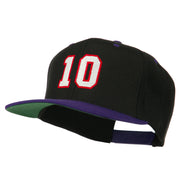 Number 10 Embroidered Classic Two Tone Snapback Cap