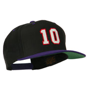 Number 10 Embroidered Classic Two Tone Snapback Cap