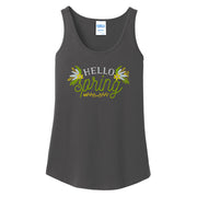 Spring Time Floral Cotton Tank Top Graphic Shirt