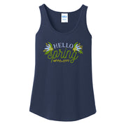 Spring Time Floral Cotton Tank Top Graphic Shirt