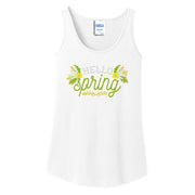 Spring Time Floral Cotton Tank Top Graphic Shirt