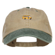 Mini Bus Embroidered Two Tone Washed Cap