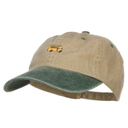 Mini Bus Embroidered Two Tone Washed Cap