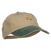 Mini Bus Embroidered Two Tone Washed Cap