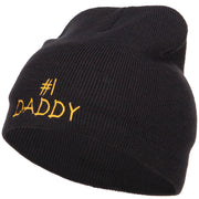 Number One Daddy Embroidered Short Beanie